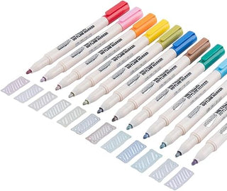 TRANSON Metallic Marker Art Pens with Colorful Outline and Shimmering Effect