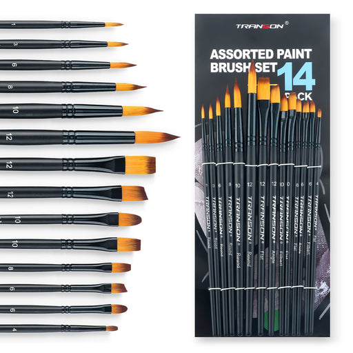 Transon Paint Brush Kit 10pcs Art Brushes and 1 Paint Spatula with Brush  Case