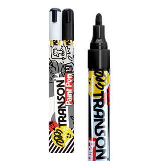 TRANSON Black and White Permanent Paint Markers