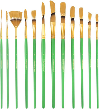 Art Painting Brush Assorted Set of 12 Green