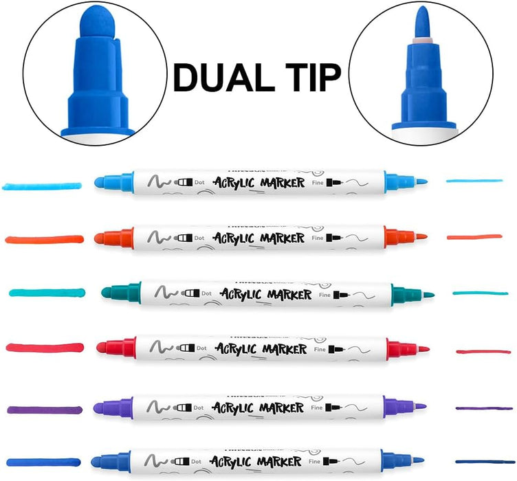 TRANSON 24 Color Dual-tip Acrylic Paint Pen Set — Transon