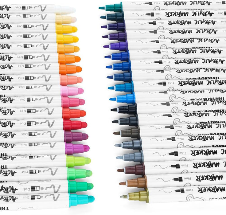 Acrylic Paint Dot Markers, Dual Tip-Set of 36