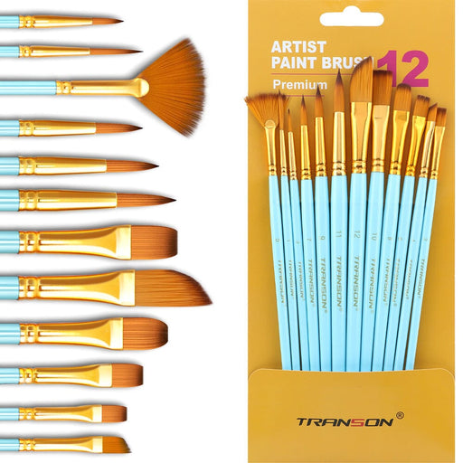 Transon Detail Thin Paint Brush Set 6Pcs for Model Minature Craft and Art  Painting, Nylon, Green