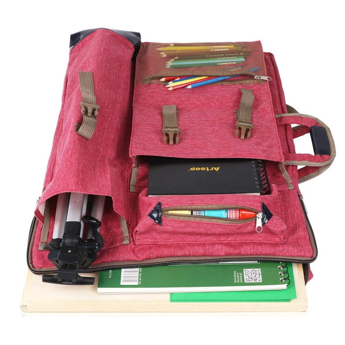 TreochtFUN Art Portfolio Case,Art Portfolio Bag 18 x 24, Artist Backpack for supplies/Artwork/Drawing Sketching Painting(pink)